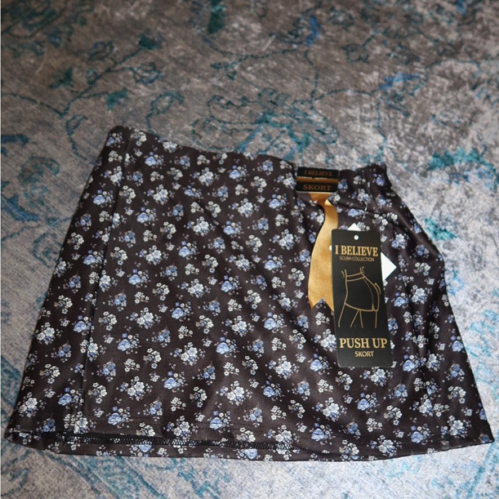 Floral Black Skirt